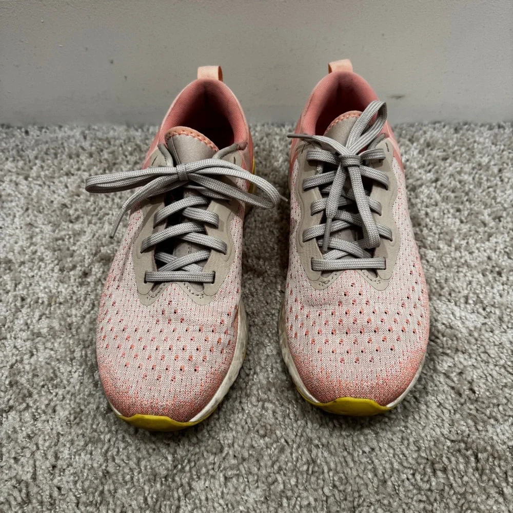 Nike Pink. Yellow and Cream Breathable Sneakers